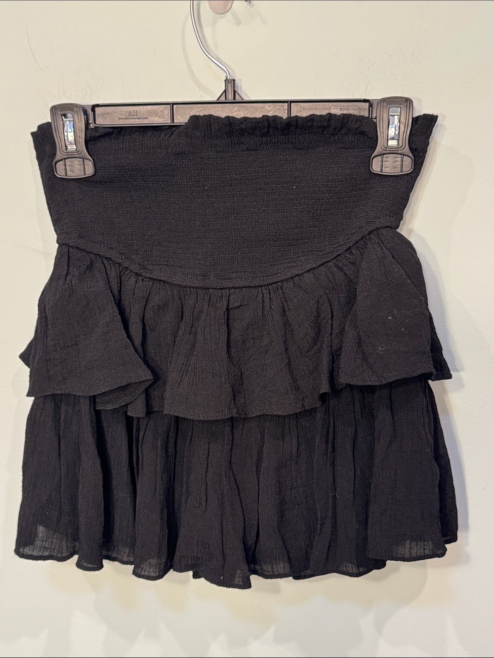 Blu Pepper Black Tiered Ruffle Mini Skirt skort Size S/M